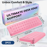 pink Memory Foam L-Shaped Elbow Rest for Desk Edge – Ergonomic Arm & Forearm Support, Non-Slip (2-Pack)