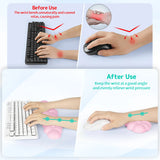 pink Cloud Tenkeyless / Full Size Wrist Rest Set - Cute PU Leather Palm Support for Laptop and Desktop Use