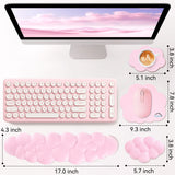 pink Cute 4-in-1 Ergonomic Cloud Wrist Rest Set – Memory Foam PU Leather for Laptop & Computer with Pain Relief and Anti-Slip Comfort
