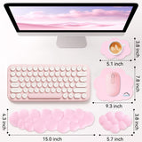 pink Cute 4-in-1 Ergonomic Cloud Wrist Rest Set – Memory Foam PU Leather for Laptop & Computer with Pain Relief and Anti-Slip Comfort