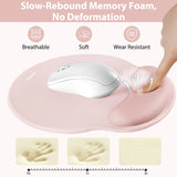 pink Gel Memory Foam Ergonomic Wrist Rest Set for Keyboard & Mouse – Apricot Curved Support, Non-Slip Base & Coaster (Office & Gaming)