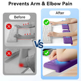 purple Memory Foam L-Shaped Elbow Rest for Desk Edge – Ergonomic Arm & Forearm Support, Non-Slip (2-Pack)
