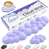 purple Cloud Tenkeyless / Full Size Wrist Rest Set - Cute PU Leather Palm Support for Laptop and Desktop Use