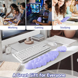 purple Cloud Tenkeyless / Full Size Wrist Rest Set - Cute PU Leather Palm Support for Laptop and Desktop Use