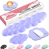 purple Cute 4-in-1 Ergonomic Cloud Wrist Rest Set – Memory Foam PU Leather for Laptop & Computer with Pain Relief and Anti-Slip Comfort