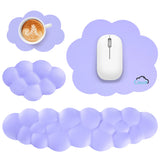 purple Cute 4-in-1 Ergonomic Cloud Wrist Rest Set – Memory Foam PU Leather for Laptop & Computer with Pain Relief and Anti-Slip Comfort
