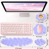 purple Cute 4-in-1 Ergonomic Cloud Wrist Rest Set – Memory Foam PU Leather for Laptop & Computer with Pain Relief and Anti-Slip Comfort