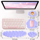 purple Cute 4-in-1 Ergonomic Cloud Wrist Rest Set – Memory Foam PU Leather for Laptop & Computer with Pain Relief and Anti-Slip Comfort