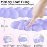 purple Cute 4-in-1 Ergonomic Cloud Wrist Rest Set – Memory Foam PU Leather for Laptop & Computer with Pain Relief and Anti-Slip Comfort