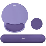 purple Gel Memory Foam Ergonomic Wrist Rest Set for Keyboard & Mouse – Apricot Curved Support, Non-Slip Base & Coaster (Office & Gaming)
