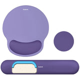 purple Gel Memory Foam Ergonomic Wrist Rest Set for Keyboard & Mouse – Apricot Curved Support, Non-Slip Base & Coaster (Office & Gaming)