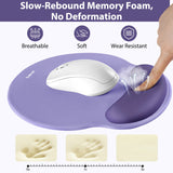 purple Gel Memory Foam Ergonomic Wrist Rest Set for Keyboard & Mouse – Apricot Curved Support, Non-Slip Base & Coaster (Office & Gaming)