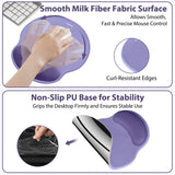 purple Gel Memory Foam Ergonomic Wrist Rest Set for Keyboard & Mouse – Apricot Curved Support, Non-Slip Base & Coaster (Office & Gaming)