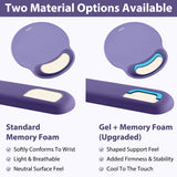 purple Gel Memory Foam Ergonomic Wrist Rest Set for Keyboard & Mouse – Apricot Curved Support, Non-Slip Base & Coaster (Office & Gaming)