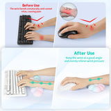 rainbow Cloud Tenkeyless / Full Size Wrist Rest Set - Cute PU Leather Palm Support for Laptop and Desktop Use