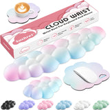 rainbow Cute 4-in-1 Ergonomic Cloud Wrist Rest Set – Memory Foam PU Leather for Laptop & Computer with Pain Relief and Anti-Slip Comfort