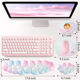 rainbow Cute 4-in-1 Ergonomic Cloud Wrist Rest Set – Memory Foam PU Leather for Laptop & Computer with Pain Relief and Anti-Slip Comfort