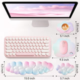 rainbow Cute 4-in-1 Ergonomic Cloud Wrist Rest Set – Memory Foam PU Leather for Laptop & Computer with Pain Relief and Anti-Slip Comfort