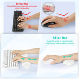 white Cloud Tenkeyless / Full Size Wrist Rest Set - Cute PU Leather Palm Support for Laptop and Desktop Use