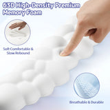 white Cloud Tenkeyless / Full Size Wrist Rest Set - Cute PU Leather Palm Support for Laptop and Desktop Use