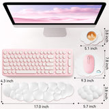 white Cute 4-in-1 Ergonomic Cloud Wrist Rest Set – Memory Foam PU Leather for Laptop & Computer with Pain Relief and Anti-Slip Comfort