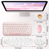 white Cute 4-in-1 Ergonomic Cloud Wrist Rest Set – Memory Foam PU Leather for Laptop & Computer with Pain Relief and Anti-Slip Comfort