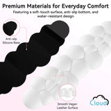 white Cute 4-in-1 Ergonomic Cloud Wrist Rest Set – Memory Foam PU Leather for Laptop & Computer with Pain Relief and Anti-Slip Comfort