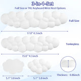 white Cloud Tenkeyless / Full Size Wrist Rest Set - Cute PU Leather Palm Support for Laptop and Desktop Use