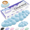 blue Cloud Tenkeyless / Full Size Wrist Rest Set - Cute PU Leather Palm Support for Laptop and Desktop Use