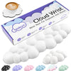 white Cloud Tenkeyless / Full Size Wrist Rest Set - Cute PU Leather Palm Support for Laptop and Desktop Use